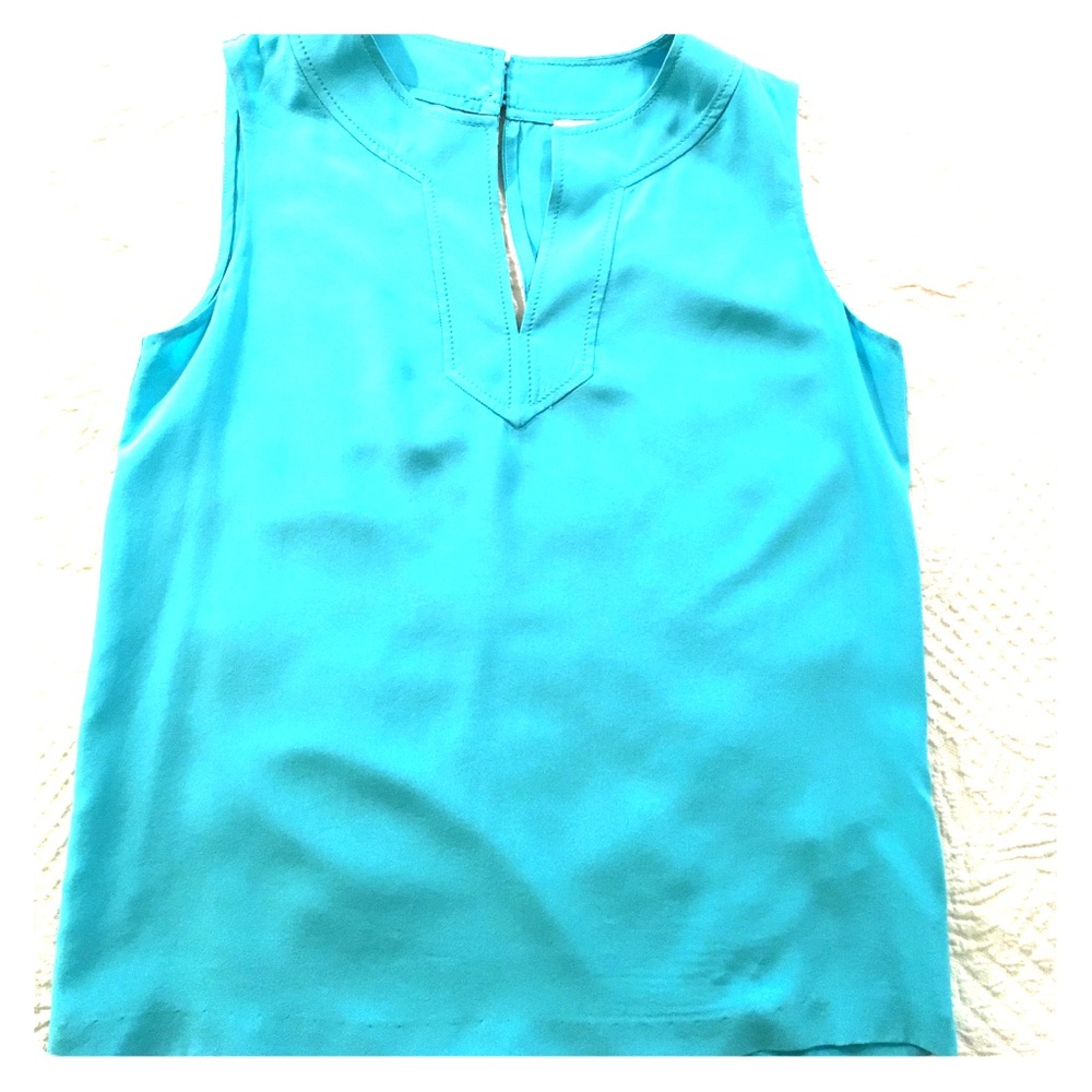 Kate Spade turquoise silk tank size 4